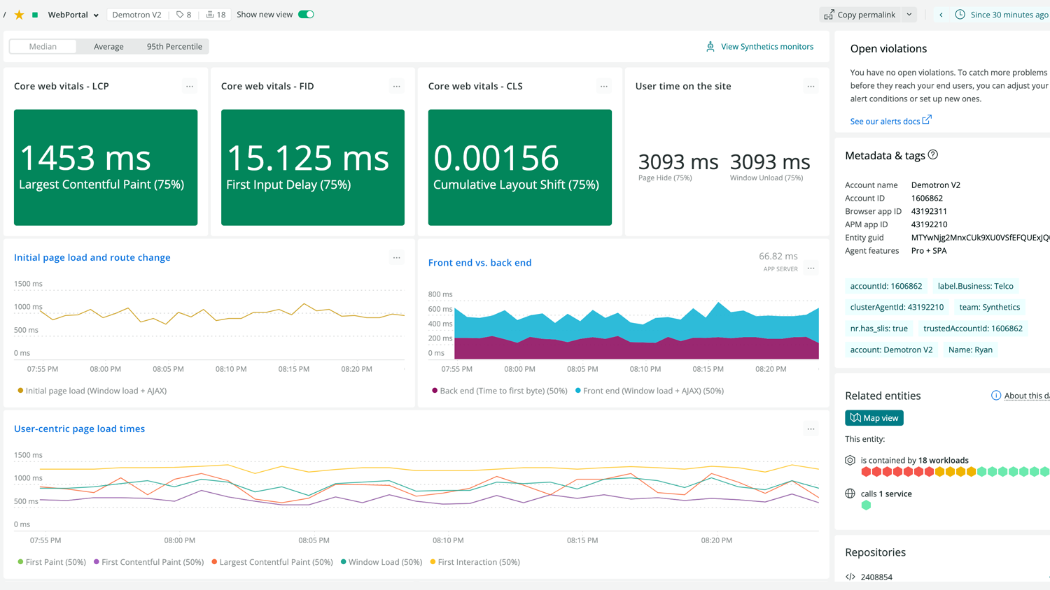 New Relic interface